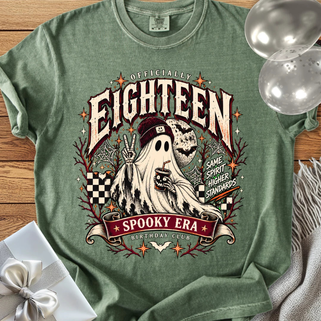 Officially Eighteen, Spooky Era -Premium Halloween 18th Birthday T-Shirt
