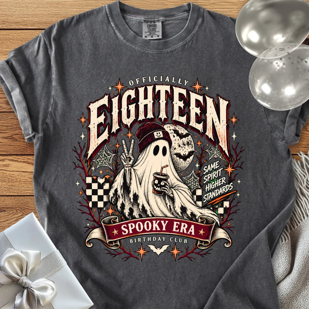 Officially Eighteen, Spooky Era -Premium Halloween 18th Birthday T-Shirt
