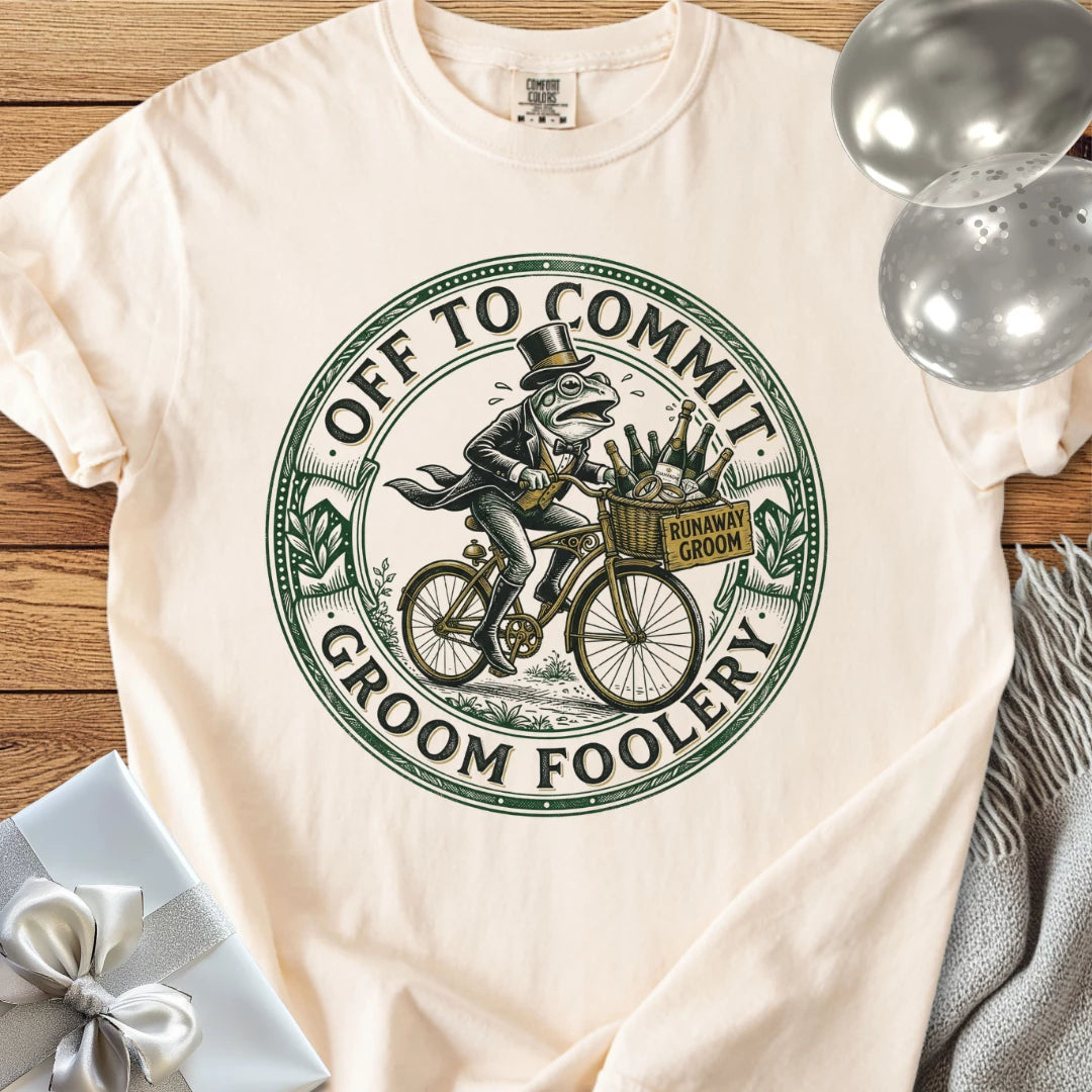 Off to Commit Groom Foolery - Premium Wedding T-Shirt