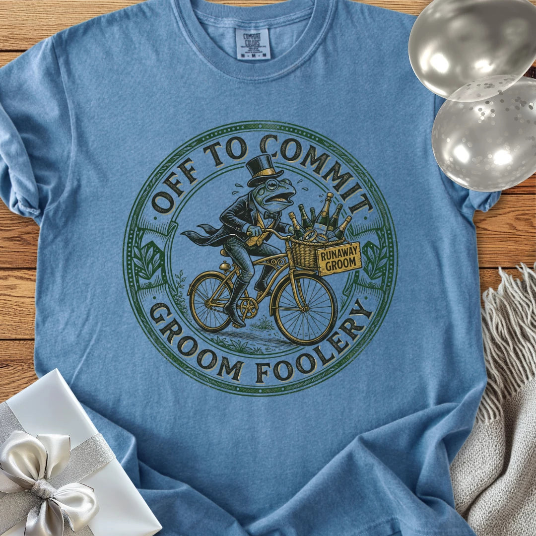 Off to Commit Groom Foolery - Premium Wedding T-Shirt