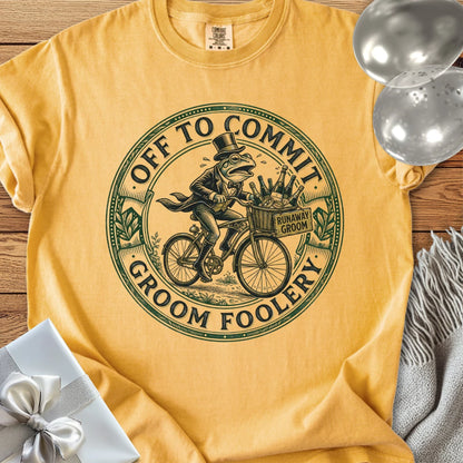 Off to Commit Groom Foolery - Premium Wedding T-Shirt