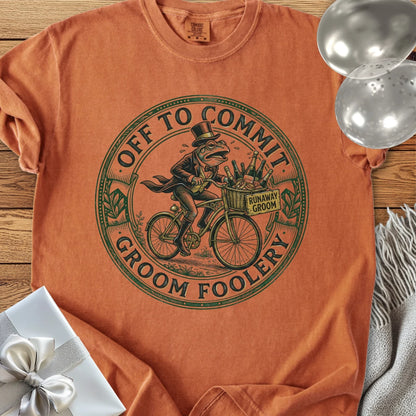 Off to Commit Groom Foolery - Premium Wedding T-Shirt