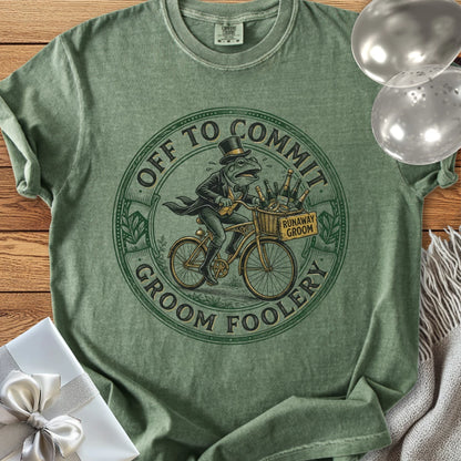 Off to Commit Groom Foolery - Premium Wedding T-Shirt
