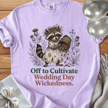 Off to Cultivate Wedding Day Wickedness - Premium Wedding T-Shirt