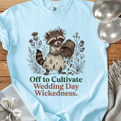 Off to Cultivate Wedding Day Wickedness - Premium Wedding T-Shirt