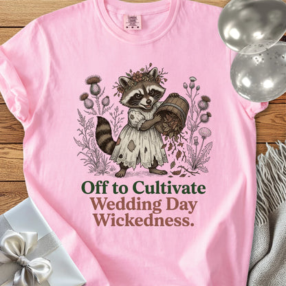 Off to Cultivate Wedding Day Wickedness - Premium Wedding T-Shirt