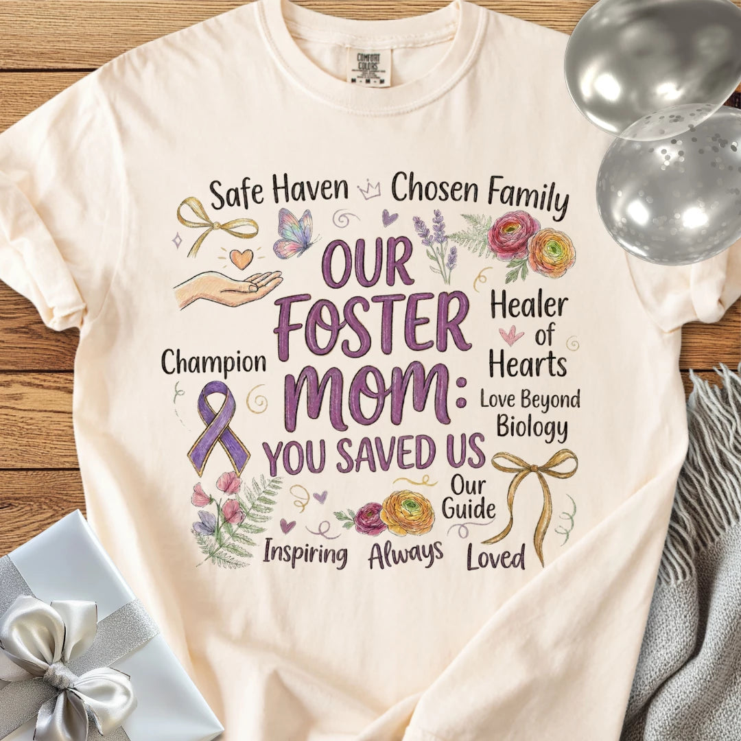 Our Foster Mom: You Saved Us - Premium T-Shirt