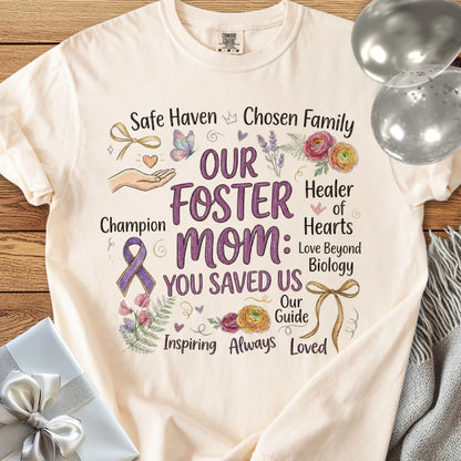 Our Foster Mom: You Saved Us - Premium T-Shirt