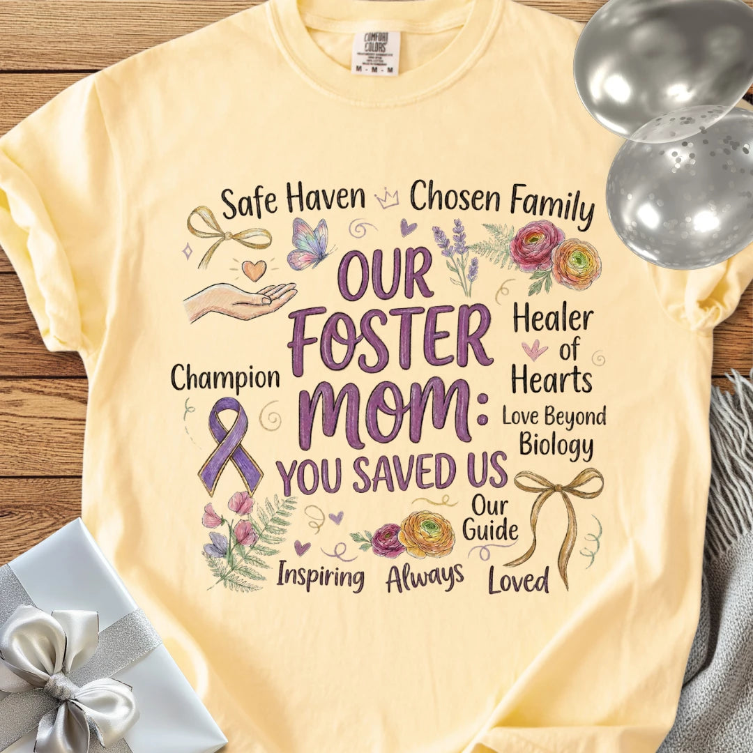 Our Foster Mom: You Saved Us - Premium T-Shirt