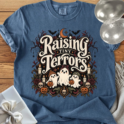 Raising Tiny Terrors - Premium Halloween T-Shirt