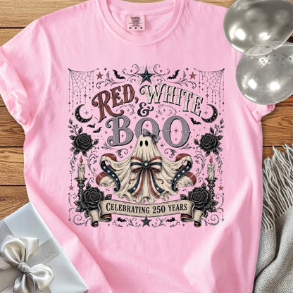 Red, White & Boo - Premium America 250 Halloween T-Shirt