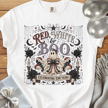 Red, White & Boo - Premium America 250 Halloween T-Shirt
