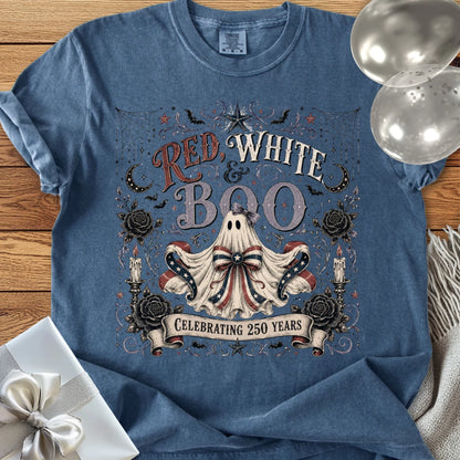 Red, White & Boo - Premium America 250 Halloween T-Shirt