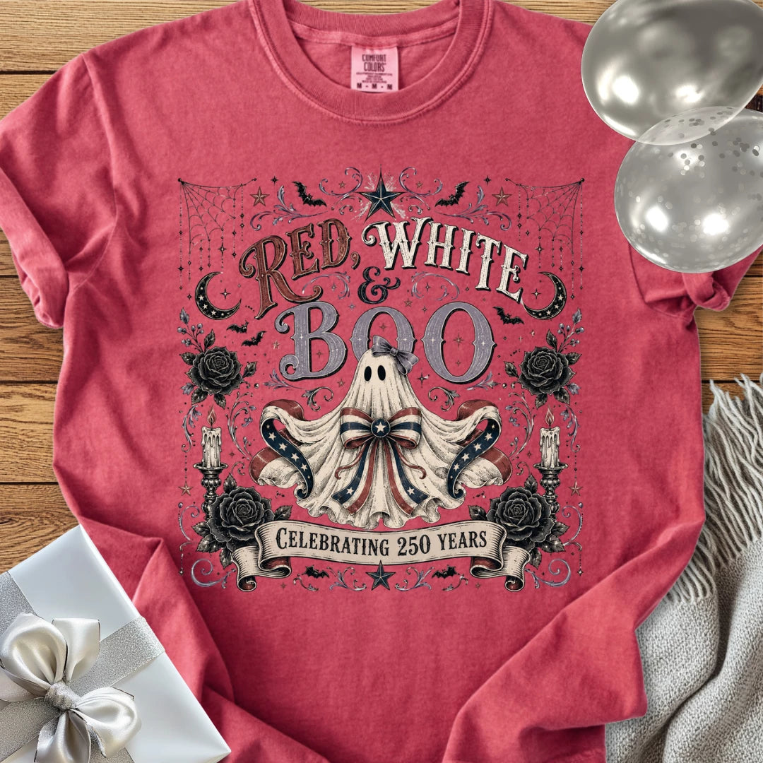 Red, White & Boo - Premium America 250 Halloween T-Shirt