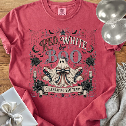 Red, White & Boo - Premium America 250 Halloween T-Shirt