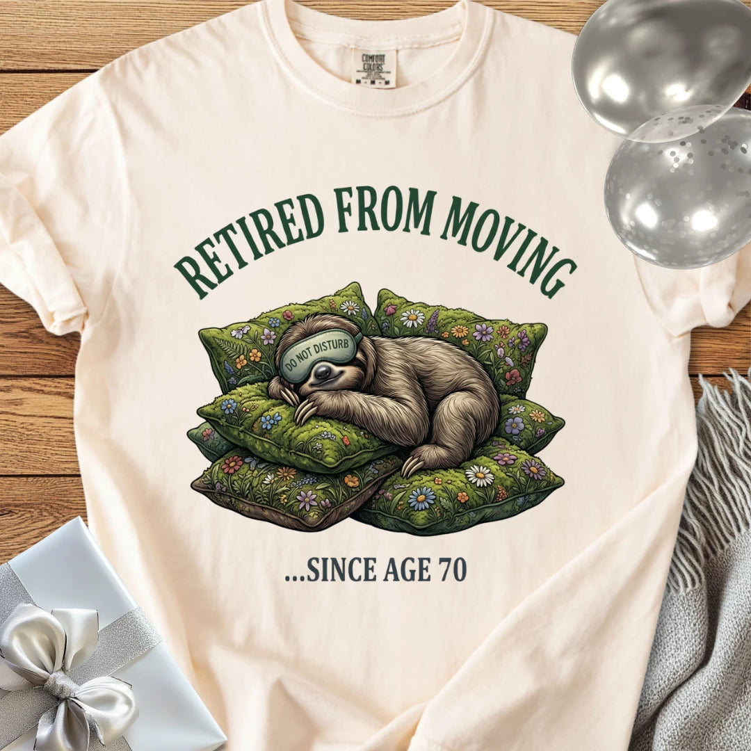 Retired from Moving Since Age 70 - Premium 70th Birthday T-Shirt