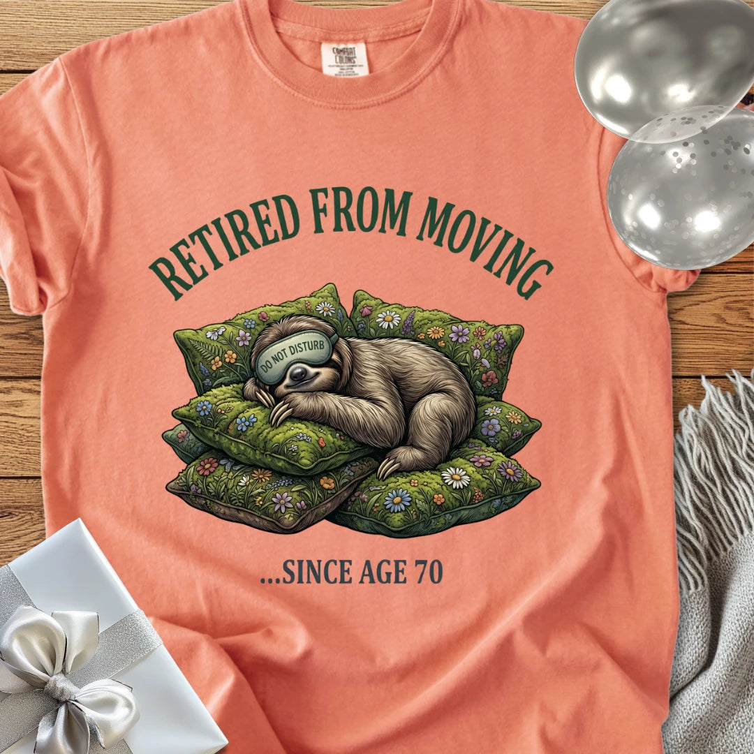 Retired from Moving Since Age 70 - Premium 70th Birthday T-Shirt