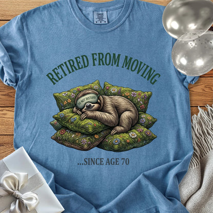 Retired from Moving Since Age 70 - Premium 70th Birthday T-Shirt