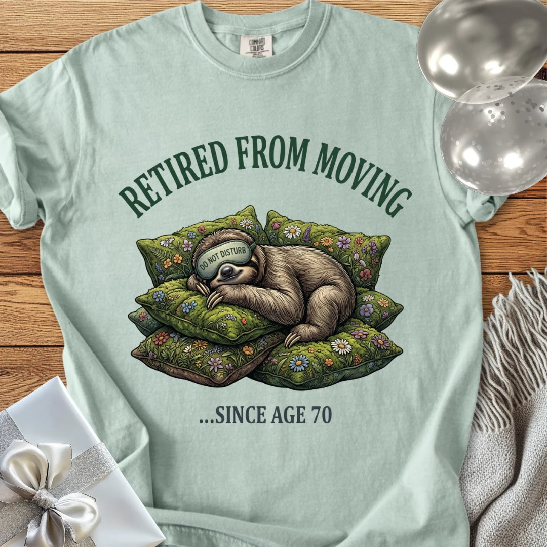 Retired from Moving Since Age 70 - Premium 70th Birthday T-Shirt