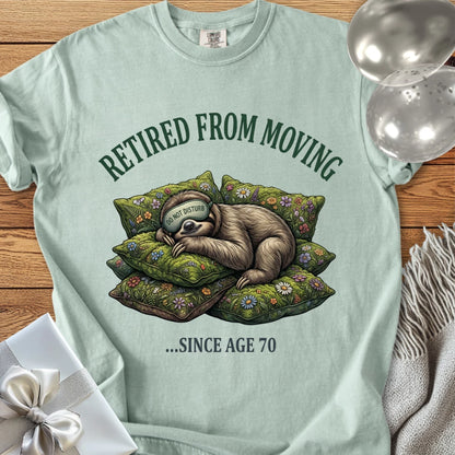 Retired from Moving Since Age 70 - Premium 70th Birthday T-Shirt