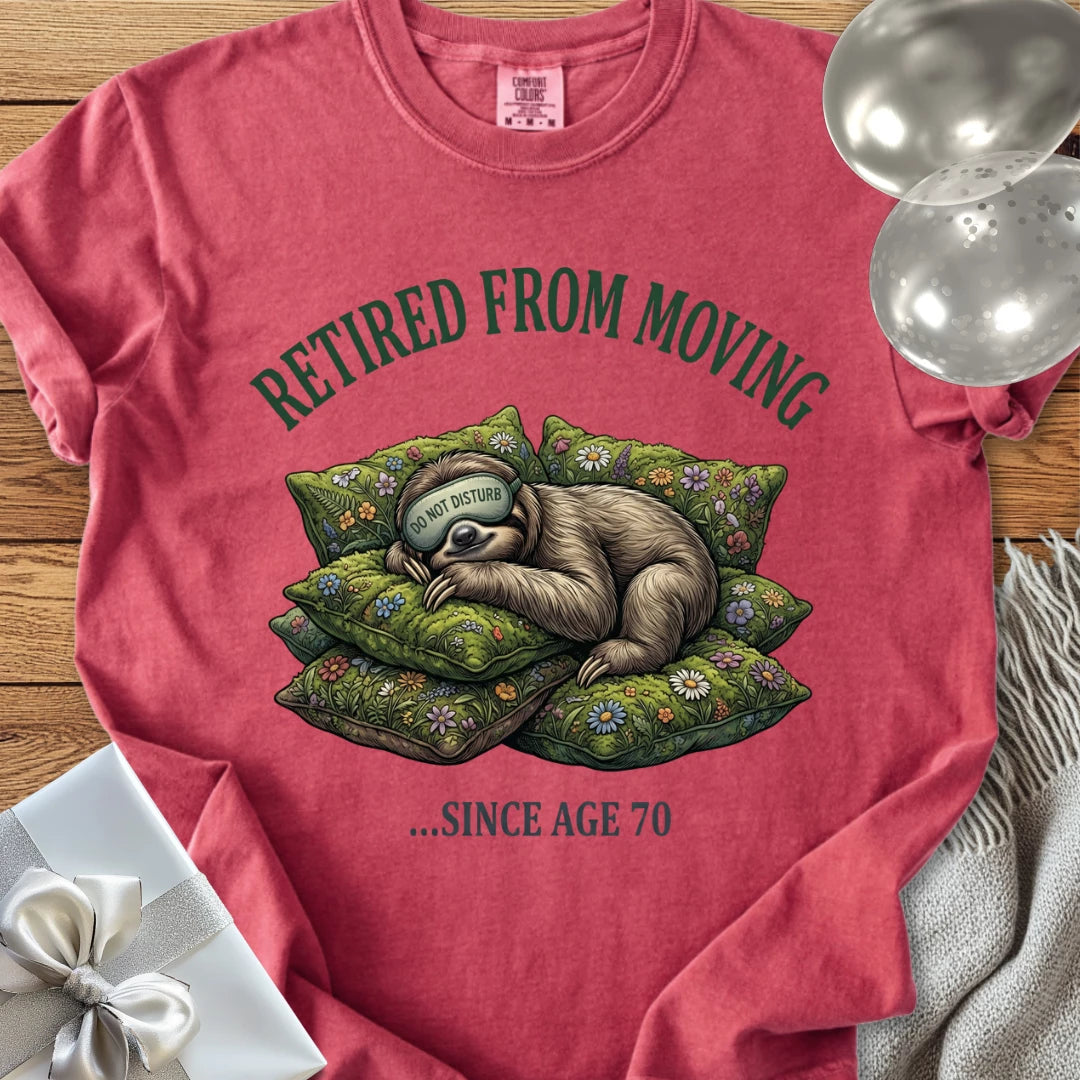 Retired from Moving Since Age 70 - Premium 70th Birthday T-Shirt