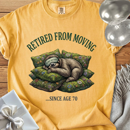 Retired from Moving Since Age 70 - Premium 70th Birthday T-Shirt