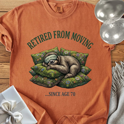 Retired from Moving Since Age 70 - Premium 70th Birthday T-Shirt