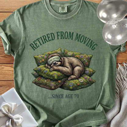 Retired from Moving Since Age 70 - Premium 70th Birthday T-Shirt
