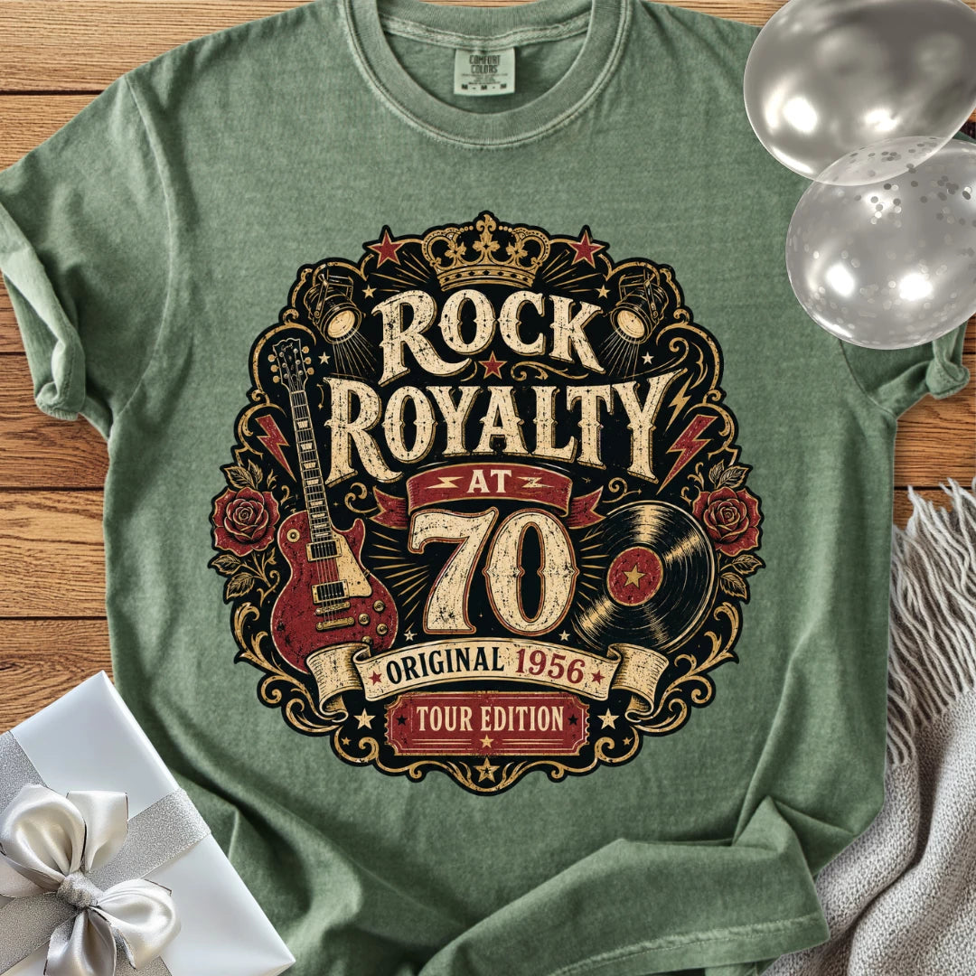 Rock Royalty at 70, Original 1956 Tour Edition - Premium 70th Birthday T-Shirt