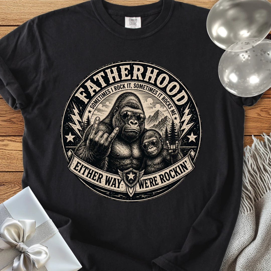 Rockin' Fatherhood - Premium Parenting T-Shirt