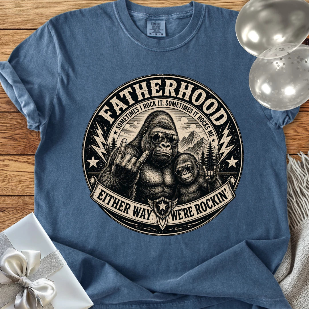 Rockin' Fatherhood - Premium Parenting T-Shirt