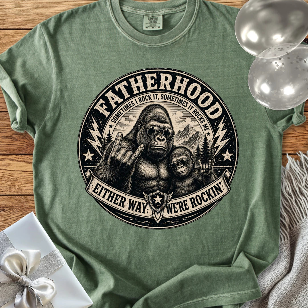 Rockin' Fatherhood - Premium Parenting T-Shirt