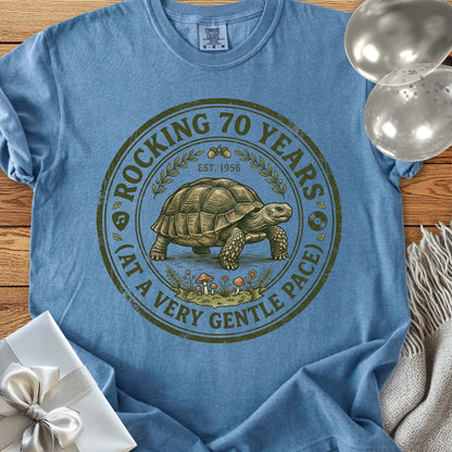Rocking 70 Years (at a very gentle pace), Est. 1956 - Premium 70th Birthday T-Shirt