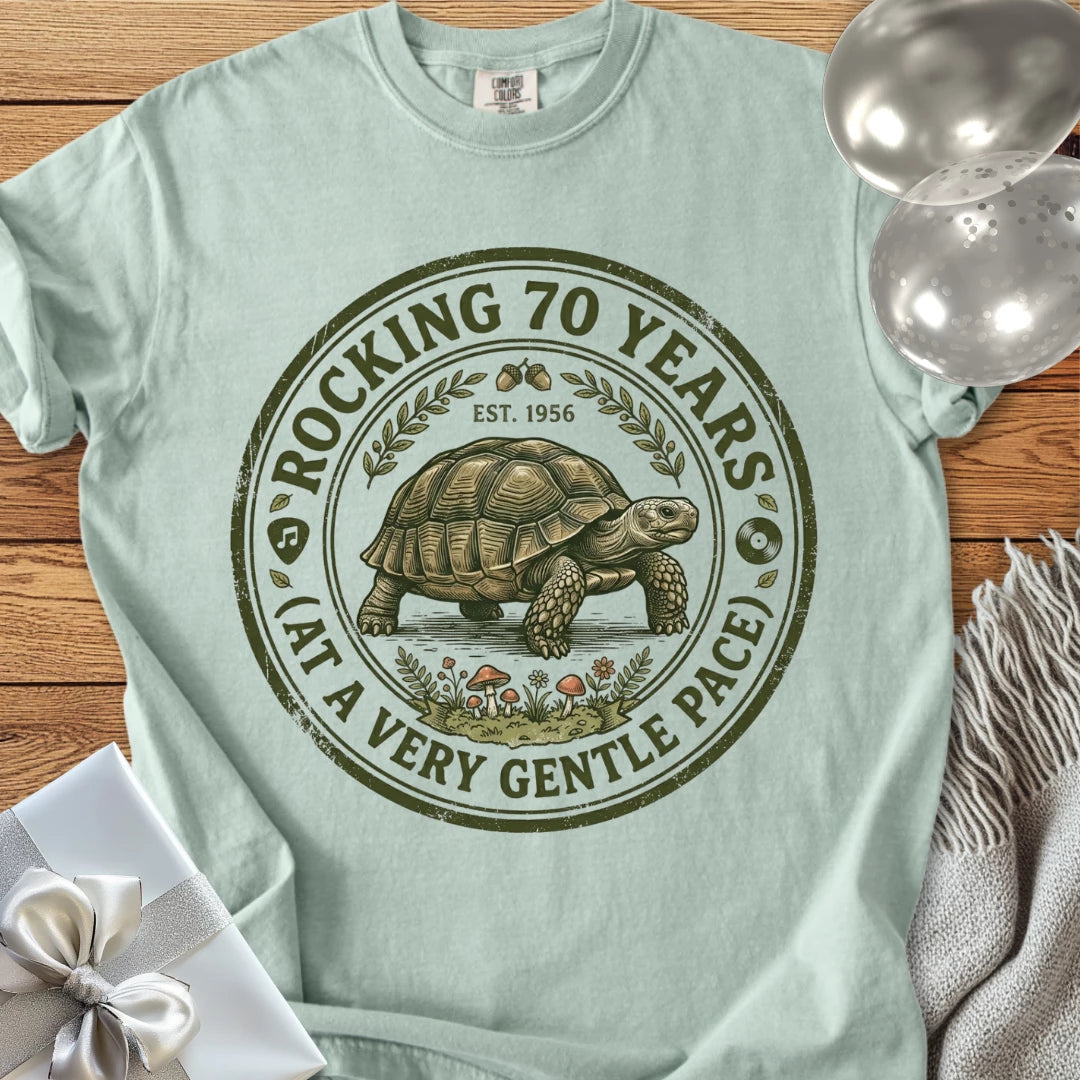 Rocking 70 Years (at a very gentle pace), Est. 1956 - Premium 70th Birthday T-Shirt