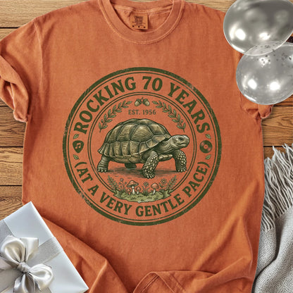 Rocking 70 Years (at a very gentle pace), Est. 1956 - Premium 70th Birthday T-Shirt