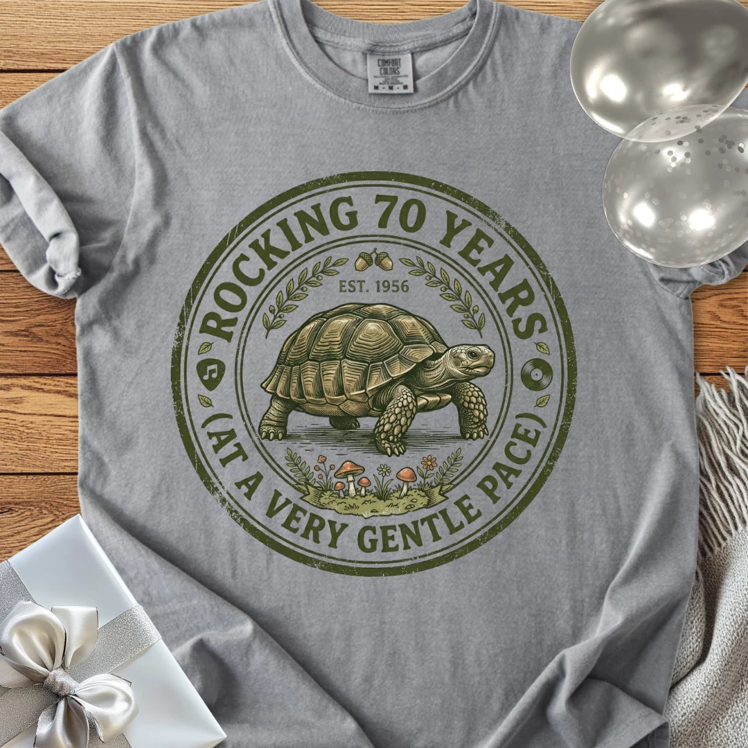 Rocking 70 Years (at a very gentle pace), Est. 1956 - Premium 70th Birthday T-Shirt