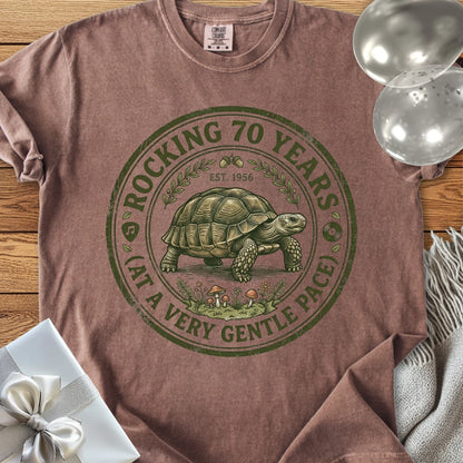 Rocking 70 Years (at a very gentle pace), Est. 1956 - Premium 70th Birthday T-Shirt