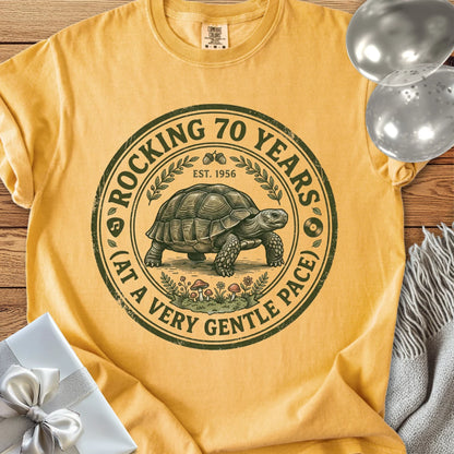 Rocking 70 Years (at a very gentle pace), Est. 1956 - Premium 70th Birthday T-Shirt