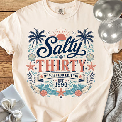 Salty Thirty Beach Club, Est 1996 - Premium 30th Birthday T-Shirt