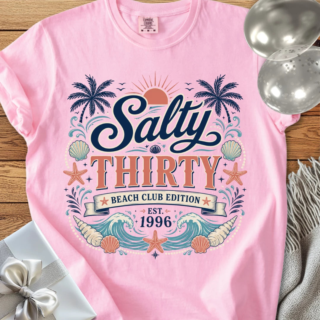 Salty Thirty Beach Club, Est 1996 - Premium 30th Birthday T-Shirt