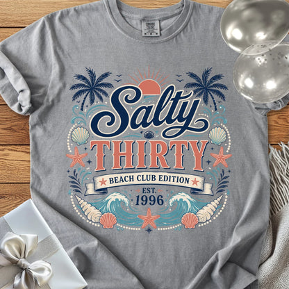 Salty Thirty Beach Club, Est 1996 - Premium 30th Birthday T-Shirt