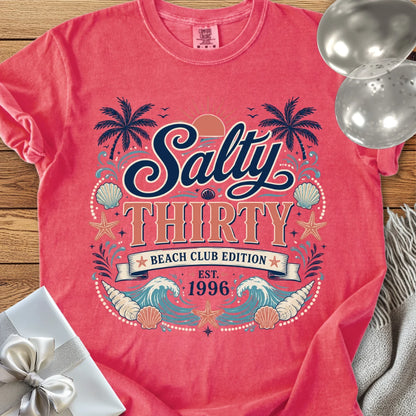 Salty Thirty Beach Club, Est 1996 - Premium 30th Birthday T-Shirt