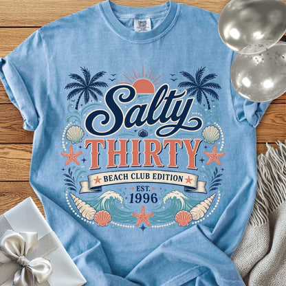 Salty Thirty Beach Club, Est 1996 - Premium 30th Birthday T-Shirt