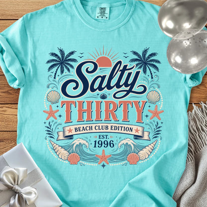 Salty Thirty Beach Club, Est 1996 - Premium 30th Birthday T-Shirt