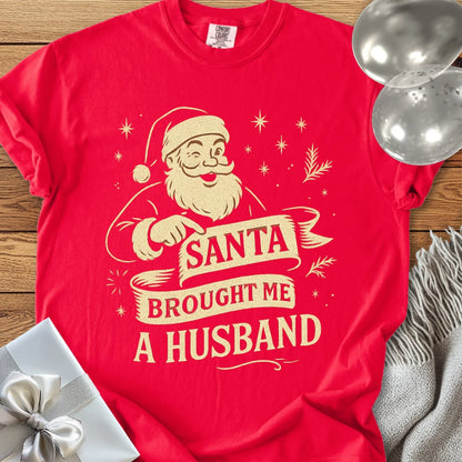 Santa Brought Me a Husband - Premium Christmas T-Shirt