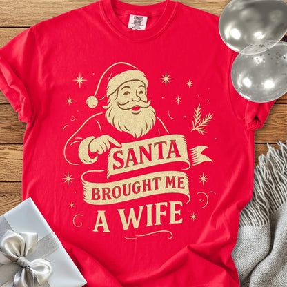 Santa Brought Me a Wife- Premium Christmas T-Shirt