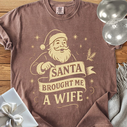 Santa Brought Me a Wife- Premium Christmas T-Shirt