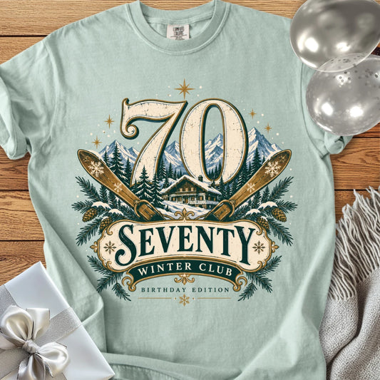 Seventy Winter Club, Birthday Edition - Premium 70th Birthday T-Shirt