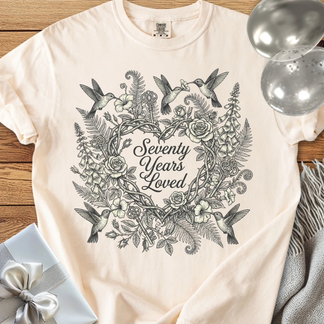 Seventy Years Loved - Premium 70th Birthday T-Shirt