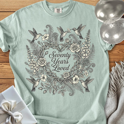 Seventy Years Loved - Premium 70th Birthday T-Shirt